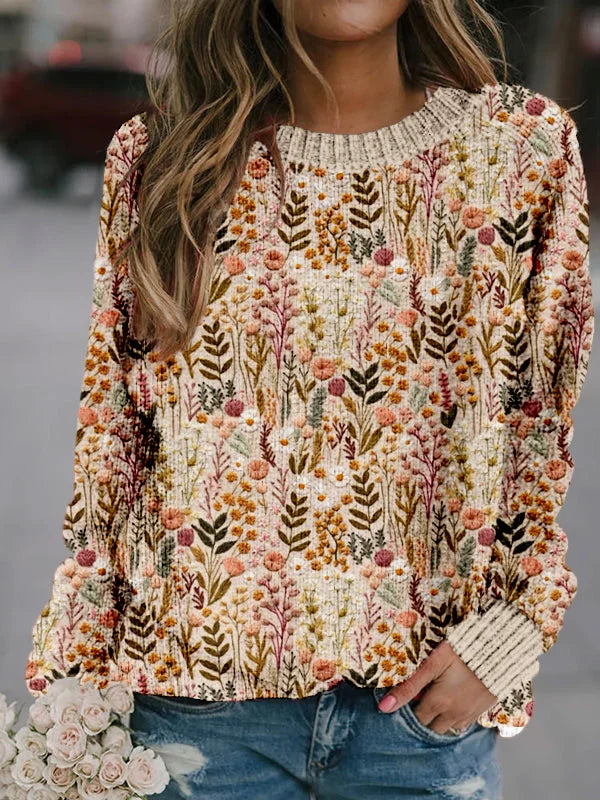 ILSE | Sweater Med Broderede Blomster