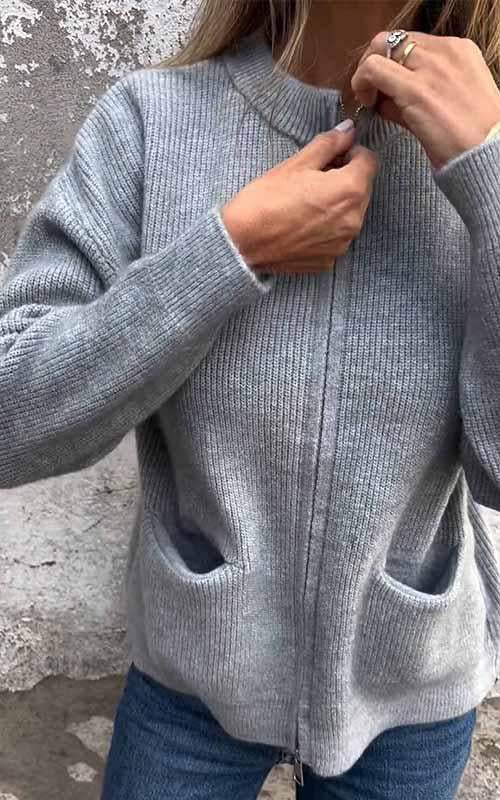 Regina | Hygge Zip-Strikjakke