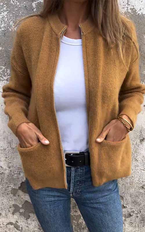 Regina | Hygge Zip-Strikjakke