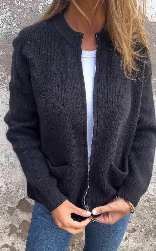 Regina | Hygge Zip-Strikjakke
