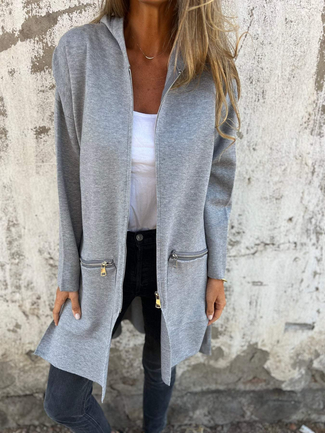 Jula | Cardigan med lynlås, langærmet
